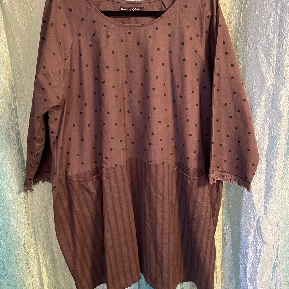 Gudrun Sjoden Black and Gray  cotton/linen tunic Large